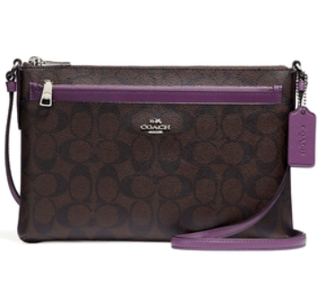 COACH | กระเป๋าคล้องมือ 2 ซิป COACH DOUBLE ZIP WALLET IN SIGNATURE COATED CANVAS F16109