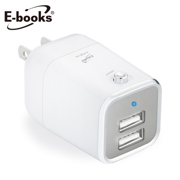 【E-books】B18 獨立開關2孔USB充電器
