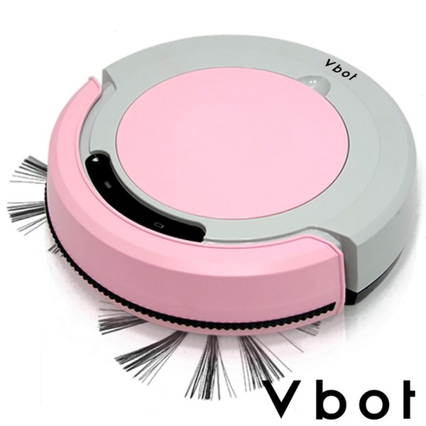 Vbot 迷你智慧型掃地機器人 掃+擦+吸-公主機(粉紅/淺灰 2色)