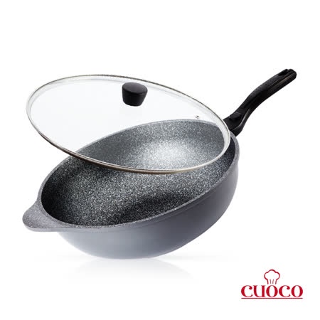 【CUOCO】義大利鈦晶岩大寶鍋(附蓋)34cm