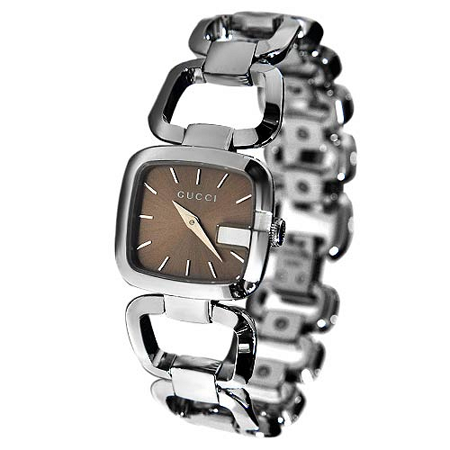 GUCCI 古馳G-Gucci 時尚咖啡面女腕錶(YA125402)-32mm