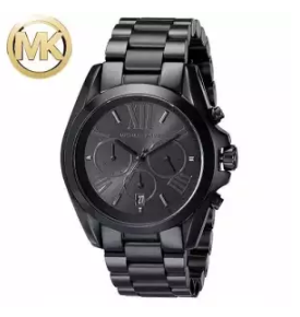Michael Kors | นาฬิกาข้อมือผู้ชาย Michael Kors Bradshaw Chronograph Black Dial Black Ion-plated Unisex Watch Stainless Strap รุ่น MK5550