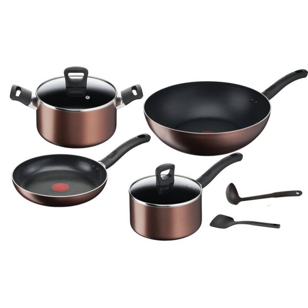 TEFAL | เซ็ทเครื่องครัวทีฟาว ก้นอินดักชั่น 8 ชิ้น Tefal Day By Day รุ่น G143S895