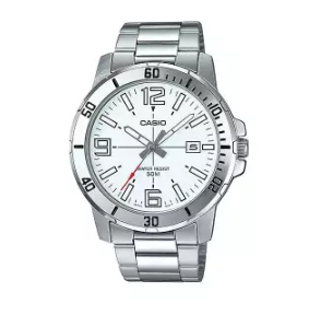 CASIO | นาฬิกาข้อมือผู้ชาย รุ่น MTP-VD01D สายสแตนเลสสีเงิน