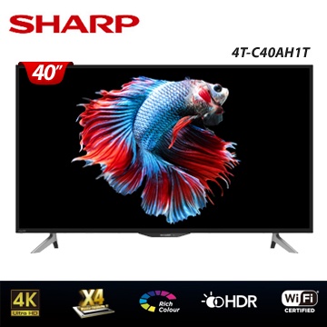 【SHARP 夏普】40型4K HDR智慧連網顯示器4T-C40AH1T