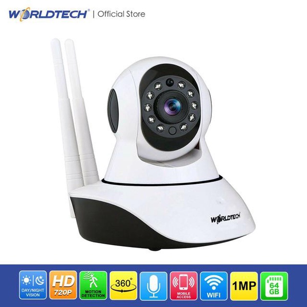 Worldtech | กล้องวงจรปิดไร้สาย 1 ล้านพิกเซล IP CAMERA รุ่น WT-CCM002IP720P(GV)