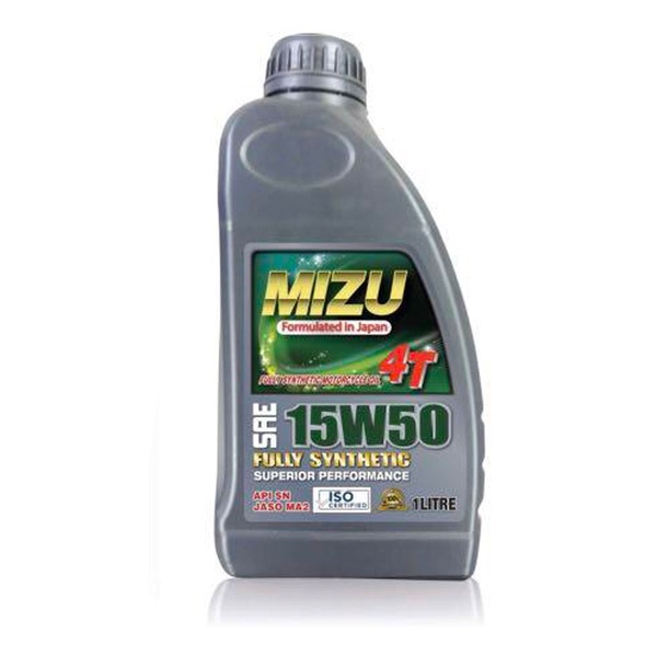 Mizu | 15W50 4T API SN Fully Synthetic Lubricant Motorcycle Engine Oil (1L)