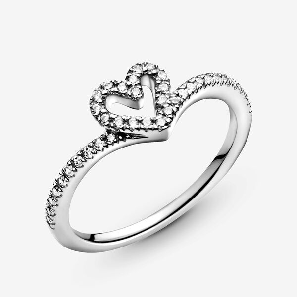 Pandora | Wishbone Heart Ring (Rose/Silver)