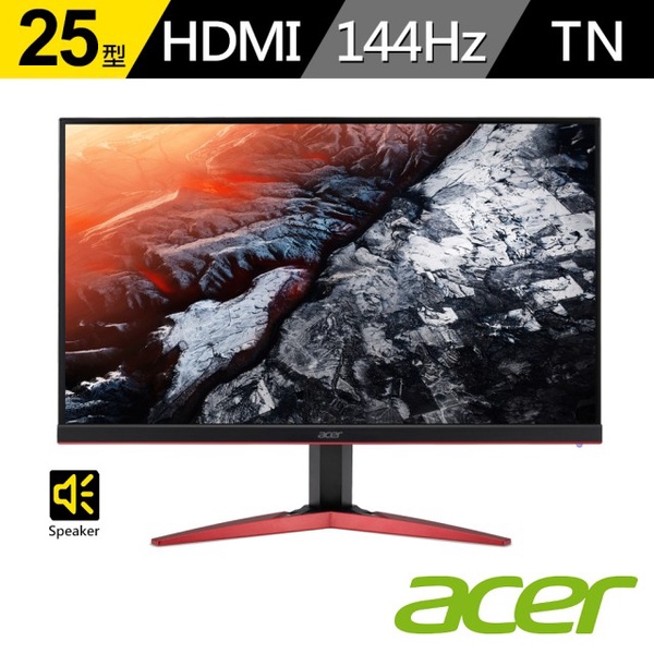 【ACER 宏碁】KG251Q F 25型 144Hz無邊框電競螢幕