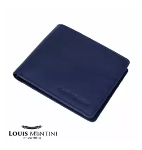 Louis Montini | กระเป๋าสตางค์หนังแท้สำหรับผู้ชายทรงสั้น แบบพับ Men's Genuine cow leather wallet