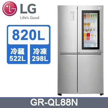 LG樂金 820L 變頻 敲敲門 門中門冰箱 GR-QL88N