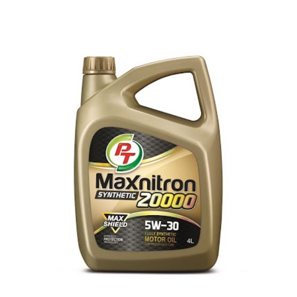 PT | น้ำมันเครื่องสังเคราะห์แท้สำหรับเครื่องยนต์เบนซิน ขนาด 4 ลิตร รุ่น Maxnitron Synthetic 20000