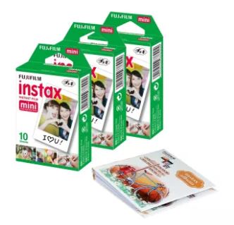 Fujifilm เซ็ตฟิล์มกล้องโพราลอยด์ Instax Mini ฟูจิ ฟิล์ม กล้องโพราลอยด์  ฟิล์มโพราลอยด์