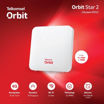 Telkomsel | Orbit Star 2 Huawei B312 Modem Wifi 4G