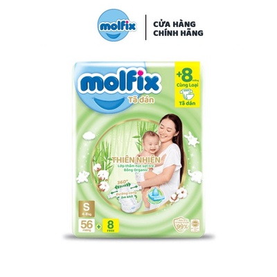 Molfix | Tã/bỉm Dán Thiên nhiên Jumbo S (56 Miếng)