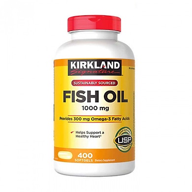 Kirkland Signature | Dầu Cá Omega 3 Fish Oil 1000mg (400 Viên)