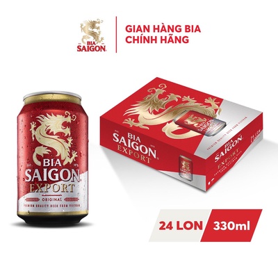 Thùng 24 lon bia Sài Gòn Export 330ml