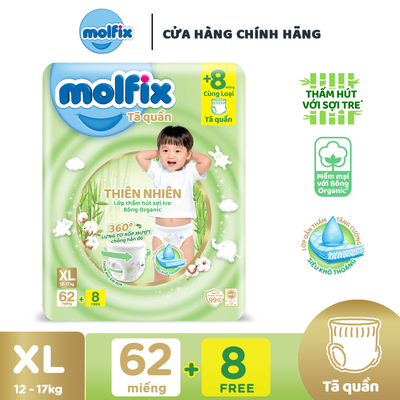 Molfix | Tã/bỉm quần Thiên nhiên Ultra XL (12kg - 17kg)