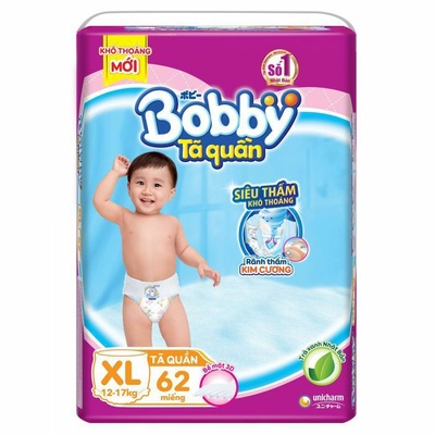 Bobby | Tã Quần Size XL (62 miếng)