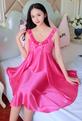 Women's Plus Size Nightgown V Neck Satin Lace Chemise Babydoll