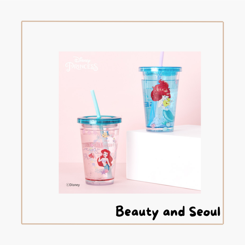 DAISO KOREA X DISNEY PRINCESS tumbler, Straw Water Bottle 650ml