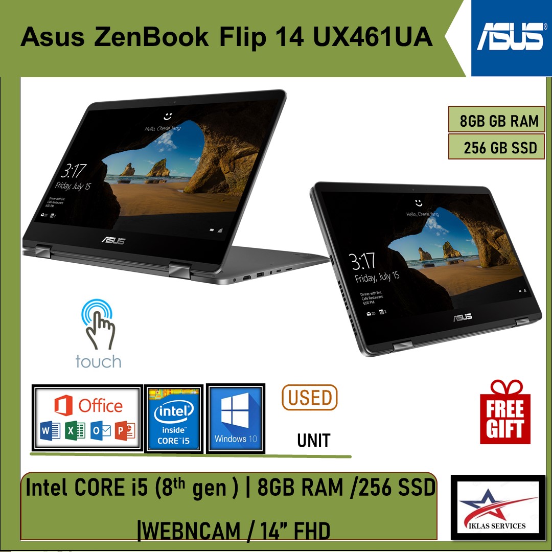 Genuine 140 IPS For Asus ZenBook Flip 14 UX462 UX462FA UM462 UM462D  UM462DA laptop LCD screen glass display assembly Upper part