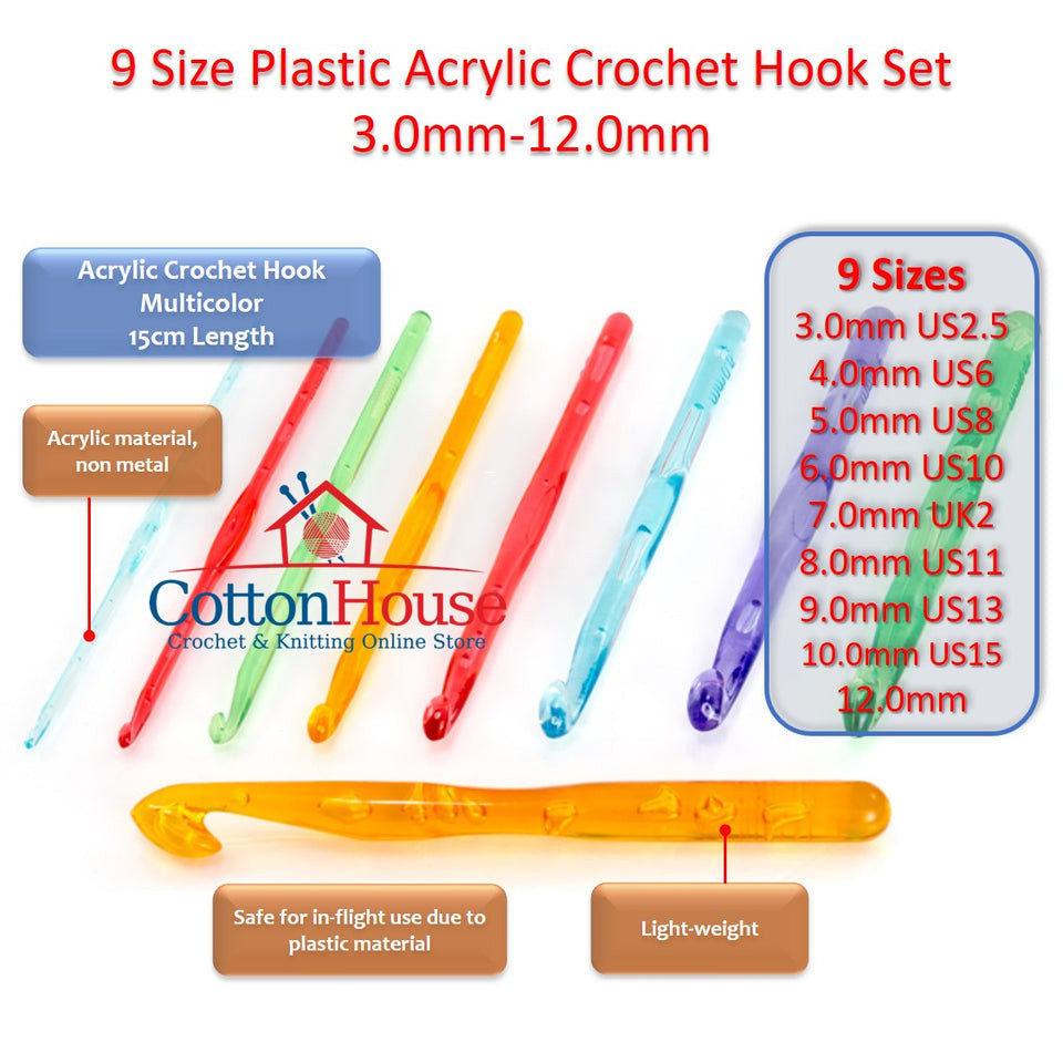 CLOVER Amure Soft Touch Crochet Hook Set 2.0-6.0mm Lace 0.9-1.75mm