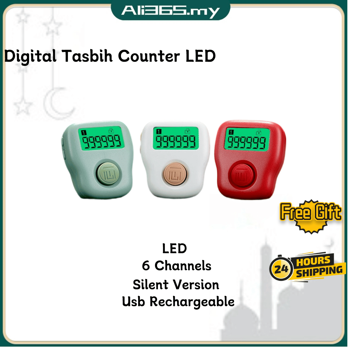 Manual Tally Counter 6 Digital Finger Tally Counter 8 Channels with LED  Backlit