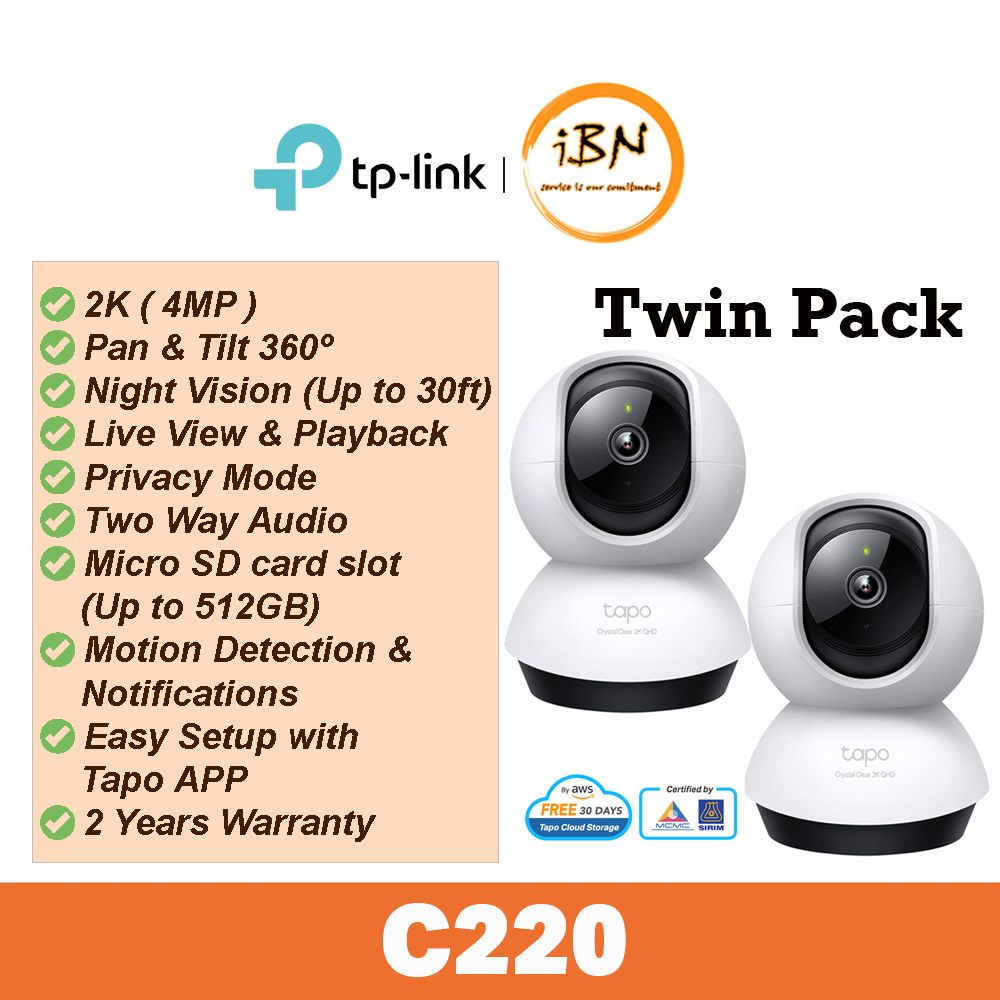 TP-Link Tapo C220 4MP/2K Pan/Tilt AI CCTV WIFI & Wireless IP Camera with  Smart AI Detection & Notifications