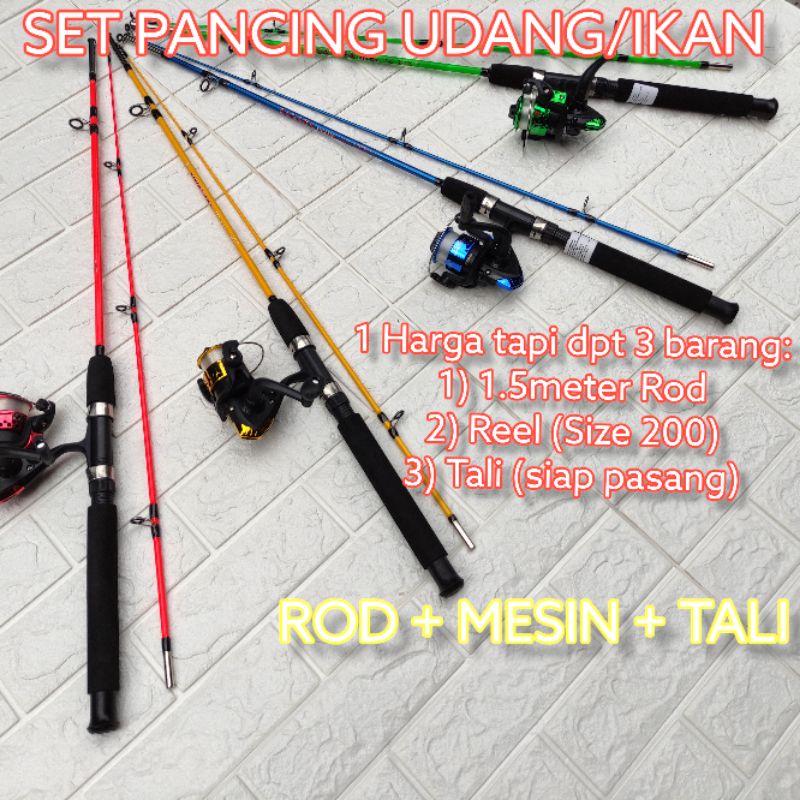 SHIMANO Reel Rod Joran Pancing 1 Set Fishing Rod Spinning Reel