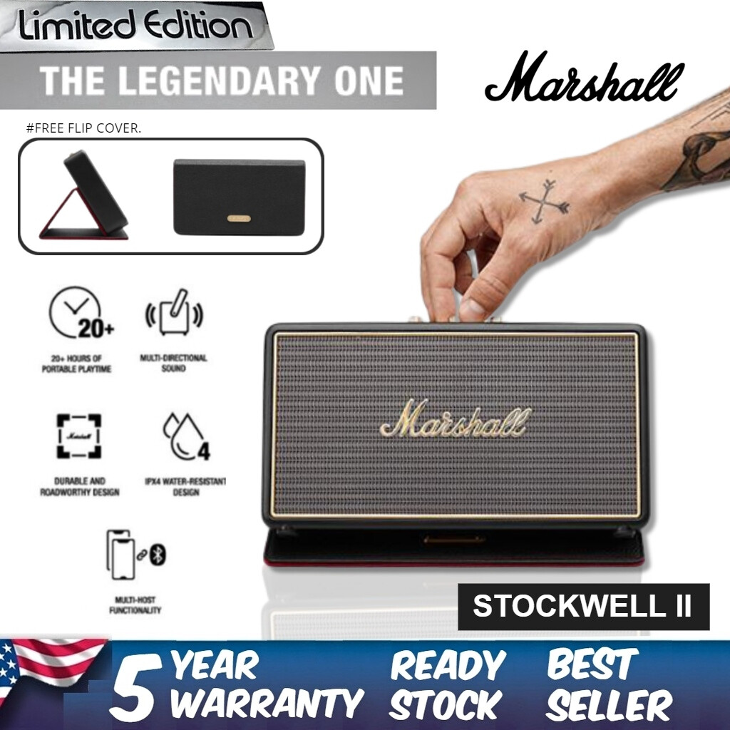 Marshall stockwell speaker store with flip cover