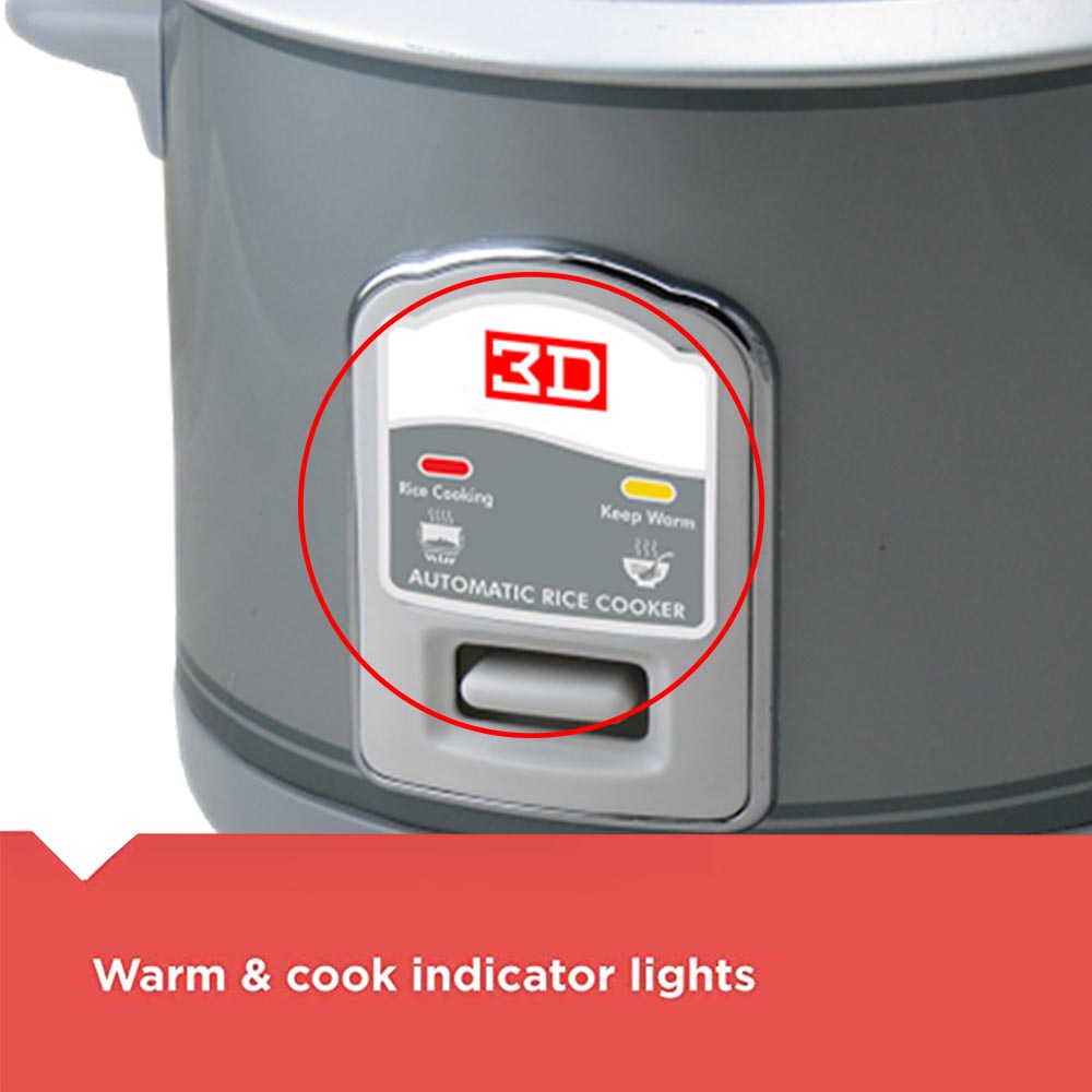 3D RC-3C 0.6 L Metallic Gray Rice Cooker