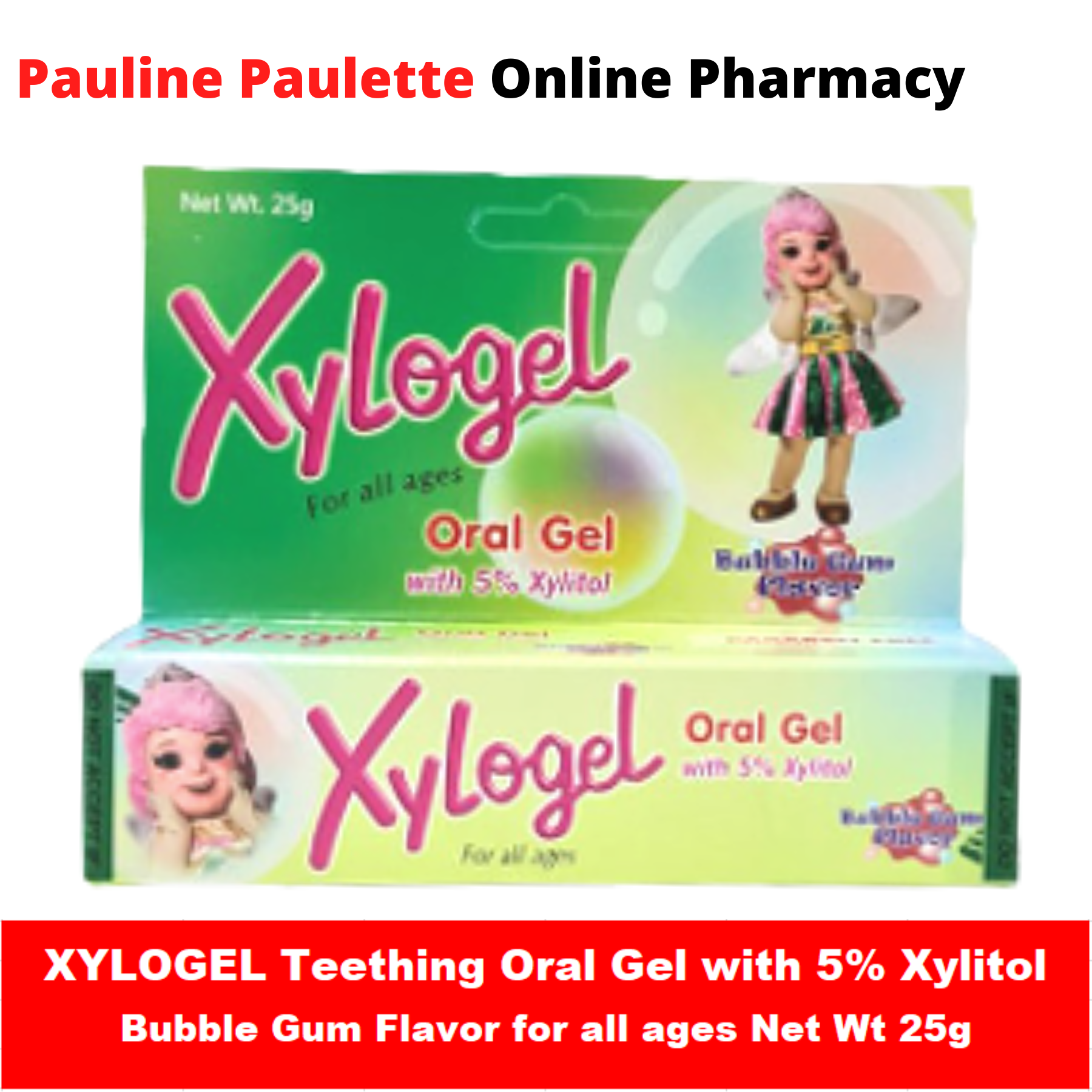 Xylogel store for teething