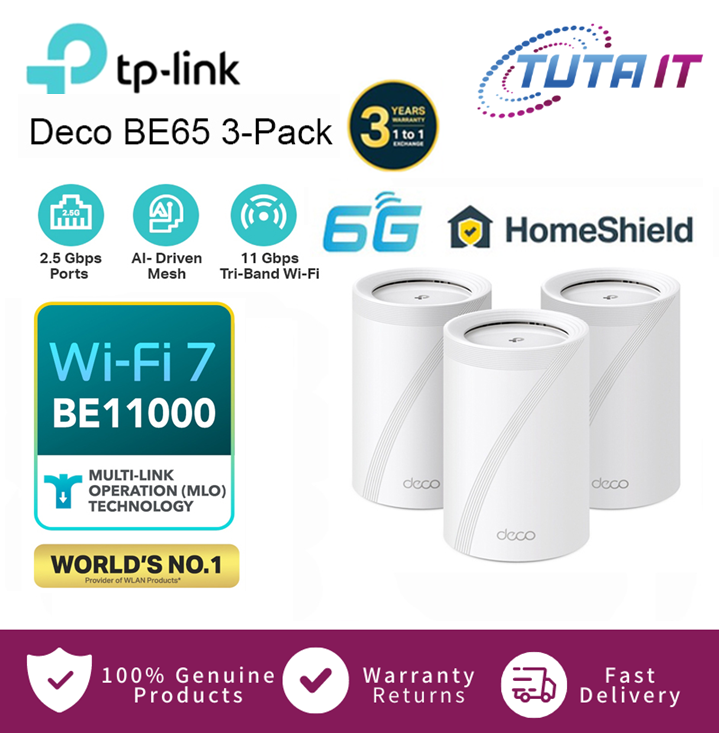 TPLINK WIFI 7 BE11000 TRI-BAND WHOLE HOME MESH SYSTEM