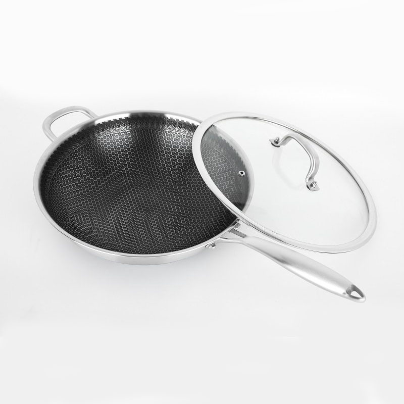 Buffalo | Toros 32cm Honey Comb Wok (Long Handle)