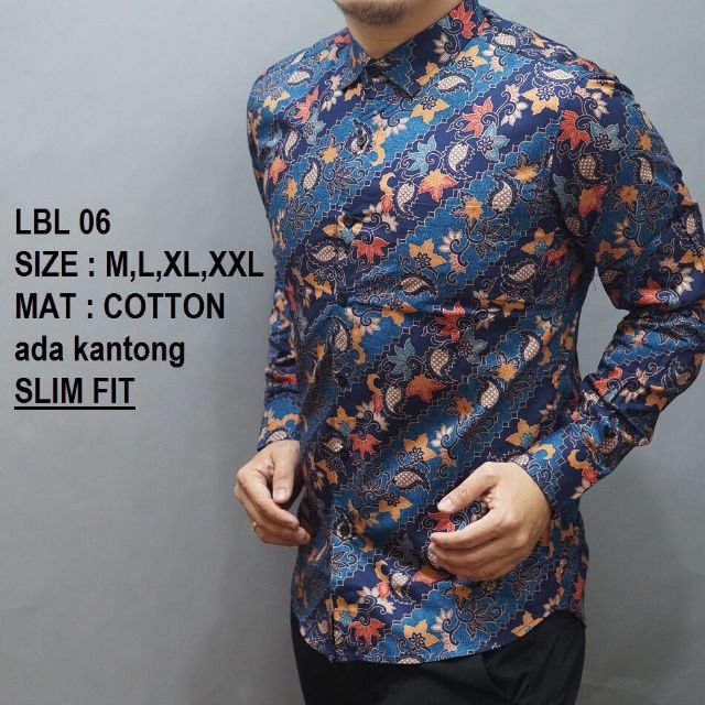 Baju batik store lelaki slim fit