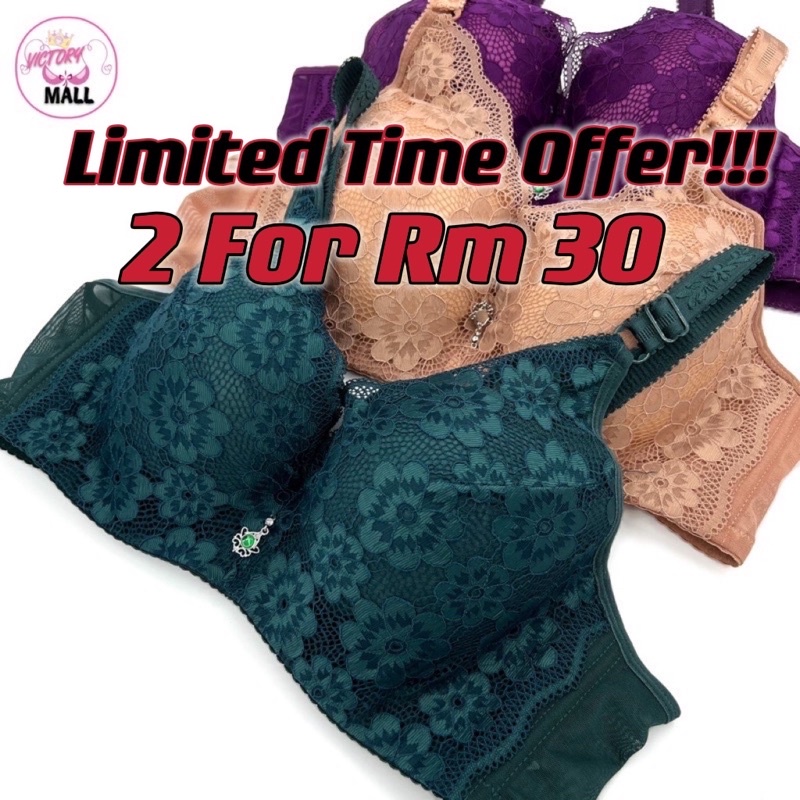 Bra Women Full Cup Bra Lace Bra Wired Size 34-42BC Cup Baju Dalam Wanita  Bra Wanita Bra Besi Lace