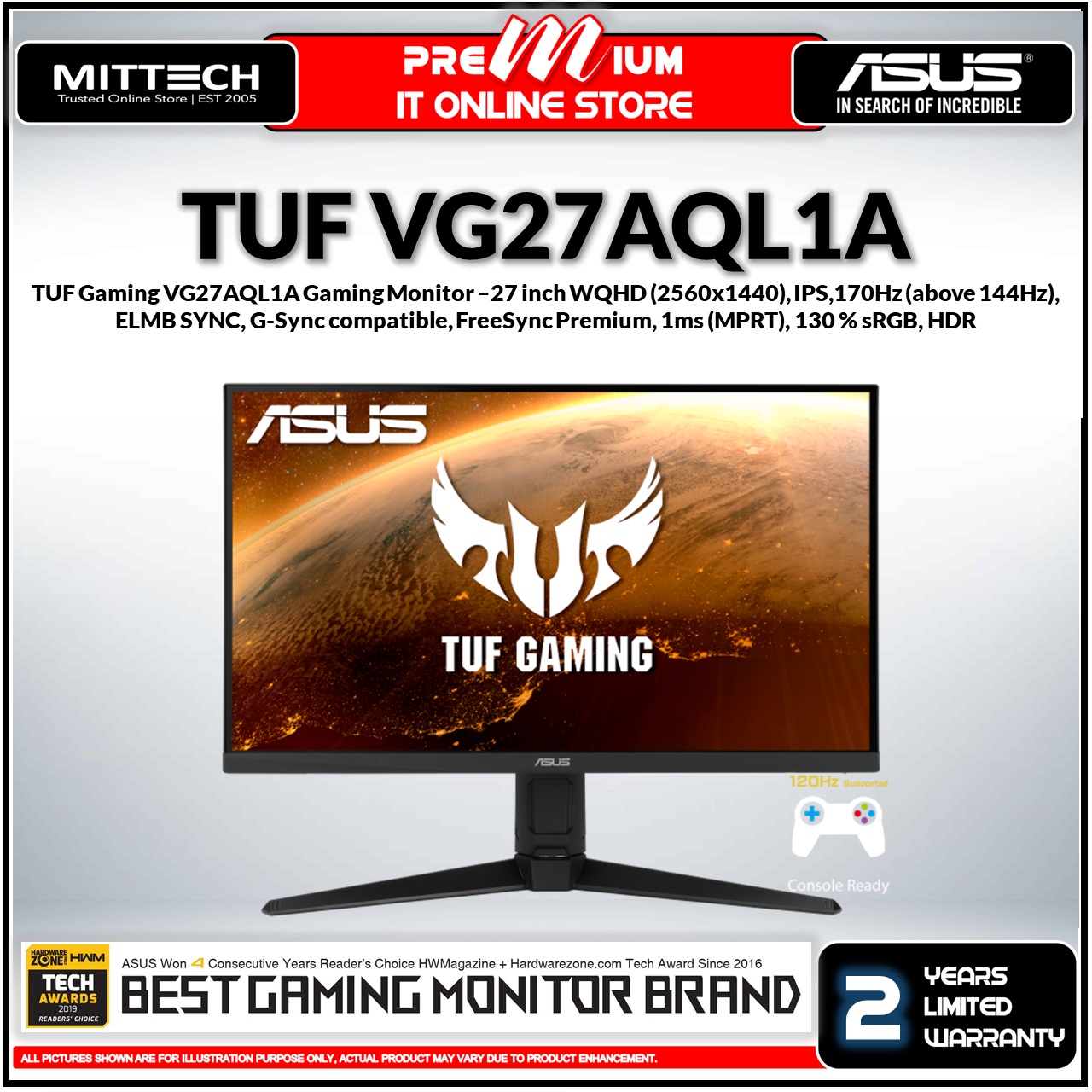 asus tuf vg27aq lazada