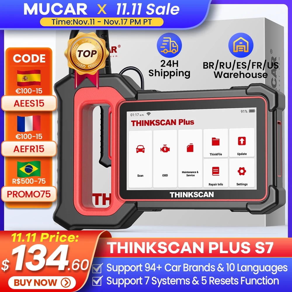 THINKCAR Thinkscan SF100 OBD2 Scanner for Engine ABS SRS System