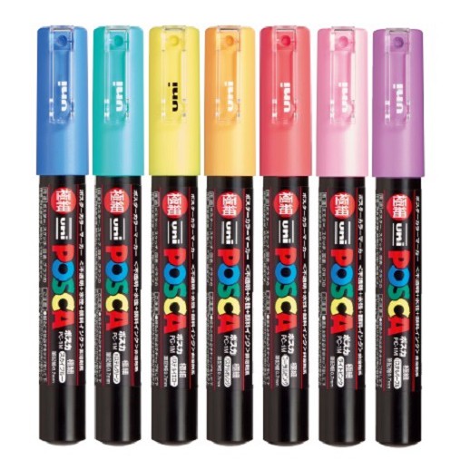 Uni Posca Pen PC-1M 8 Pastel Soft Colours Paint Markers 0.7mm Extra Fine  Point 8C Water-Based Acylic Painting Marking Drawing - AliExpress