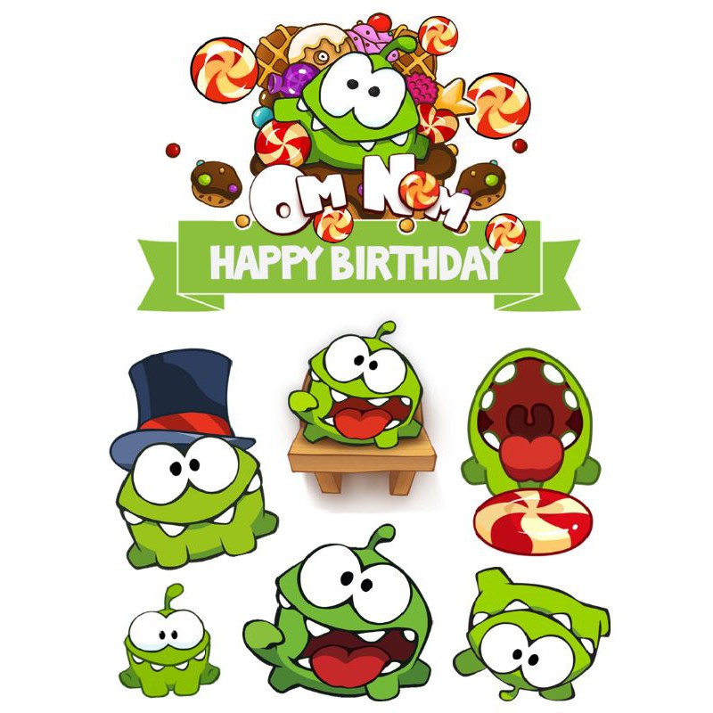 Om nom on sale cake toppers