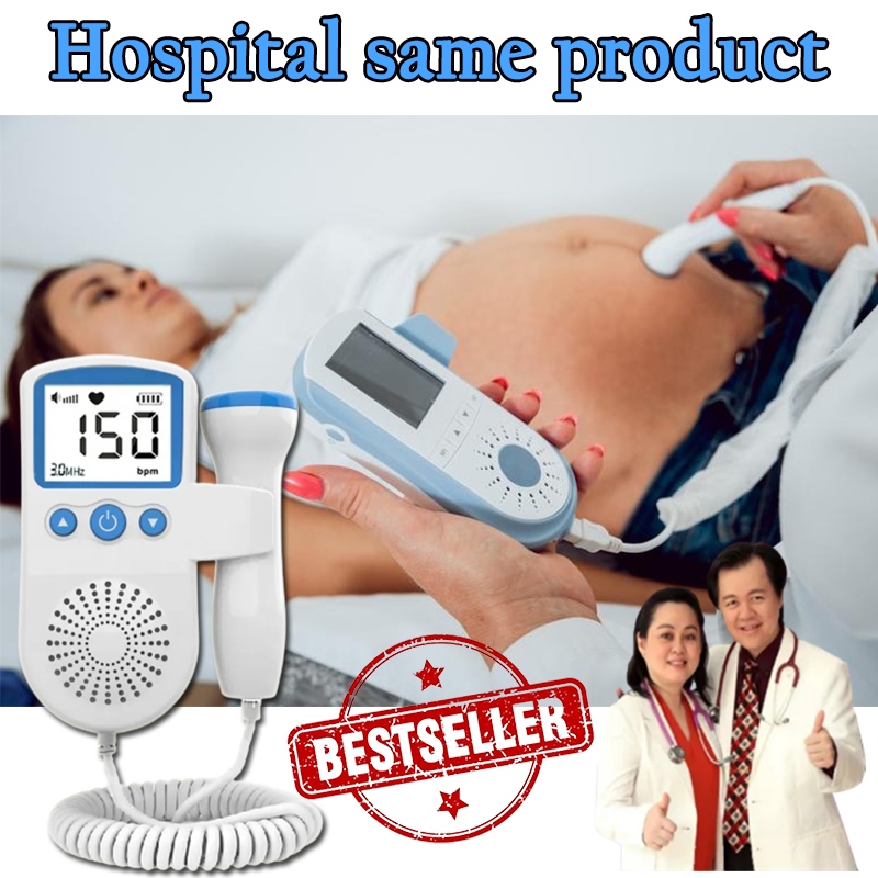 Fetal Doppler meter Baby Heart Beat Rate Monitor FHR LCD Probe