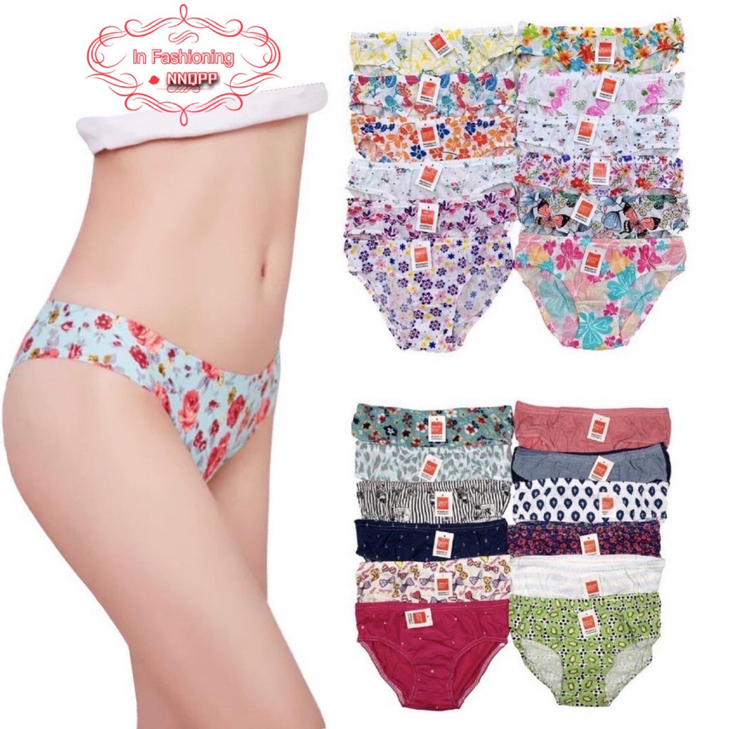 Original SOEN Ladies Semi-full panty (SMP) 12 pcs/box (Random color design)