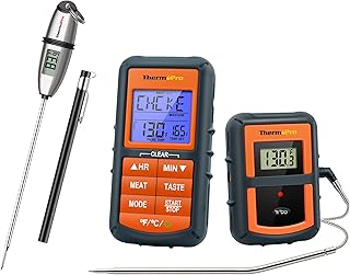 Hard Case Fits ThermoPro Tp07s Wireless Remote Digital Cooking Food Meat Thermometer, Size: Fits TP-07 {With Bent Probes Only}, Black