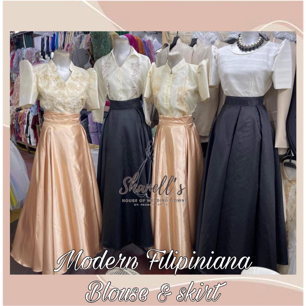 Filipiniana dress blouse and 2024 skirt