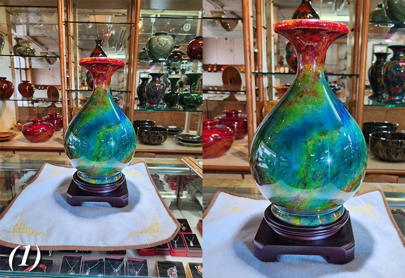 豪華九谷焼色絵金彩花詰文花瓶 高25cm 高花瓶+金的價格