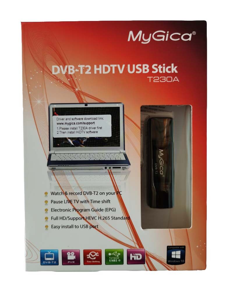 dvb-t2 GENIATECH MyGica USB TV tuner Stick T230A DVB-C DVB-T HD TV for  Russia Thailand Colombia Europe Win10 Android OS