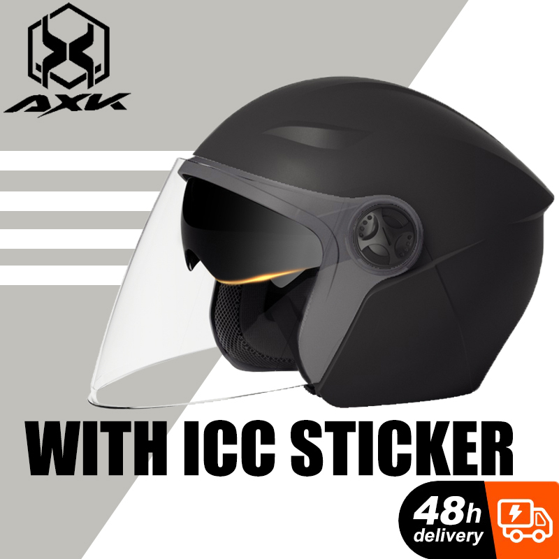 Half face helmet store with icc sticker