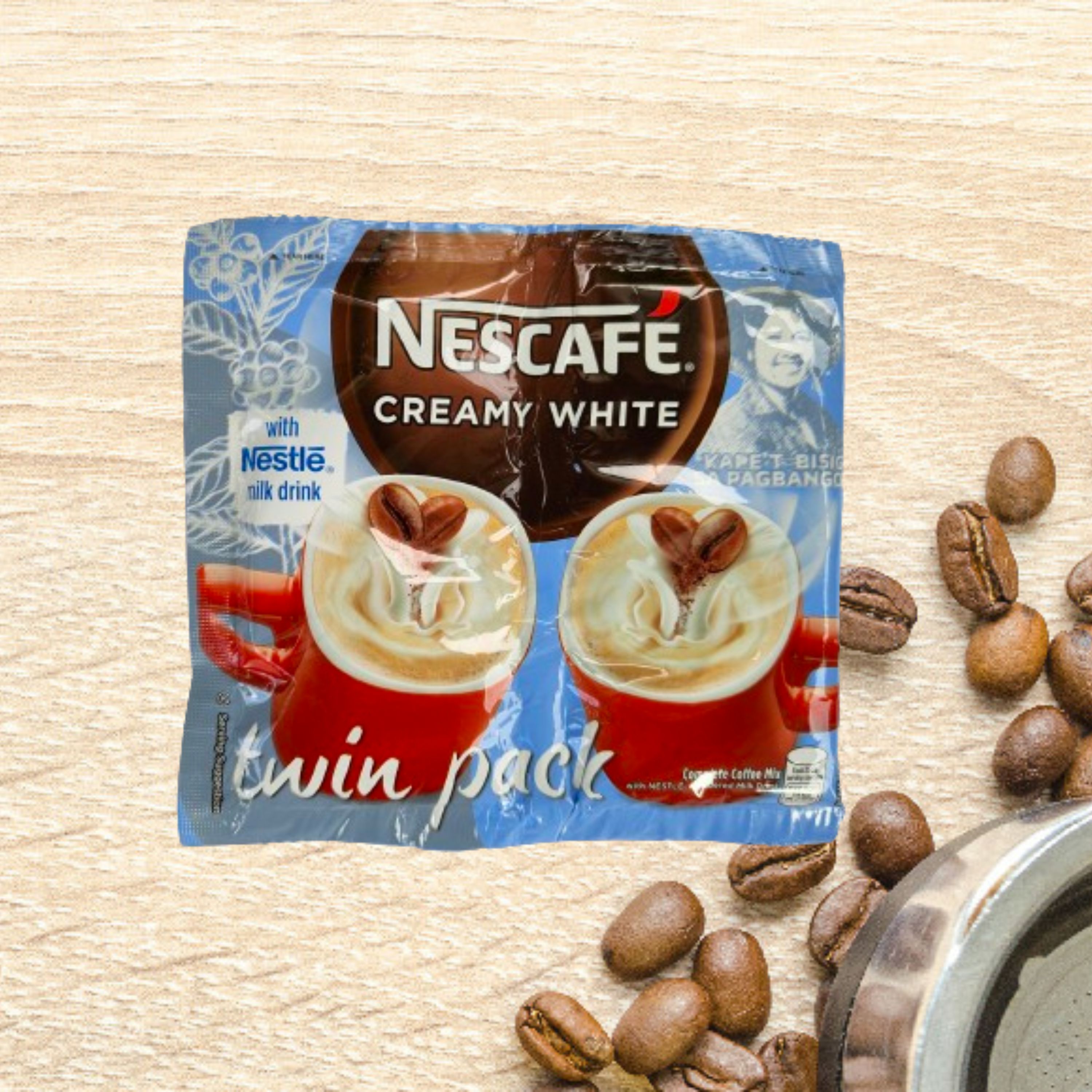 Nescafe Creamy White 3-In-1 Coffee Twin Pack 58g - Pack Of 10