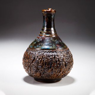 茶道具 流釉 花瓶 壺 飾り壺 在銘 / 花器 茶道具